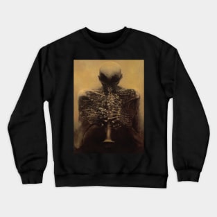 Zdzislaw Beksinski - The Trumpeter By zdzisław beksiński Crewneck Sweatshirt